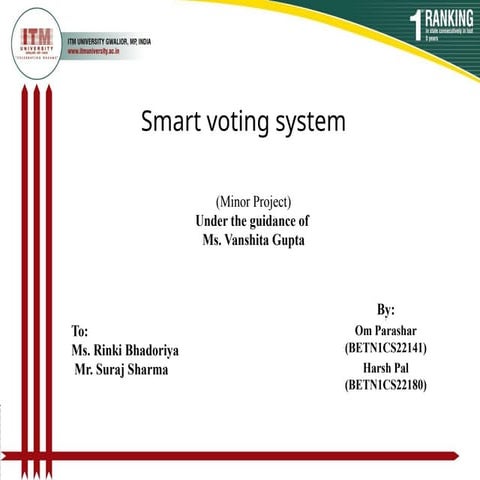 it basically smart voting ppt for final year project we can amke this ...