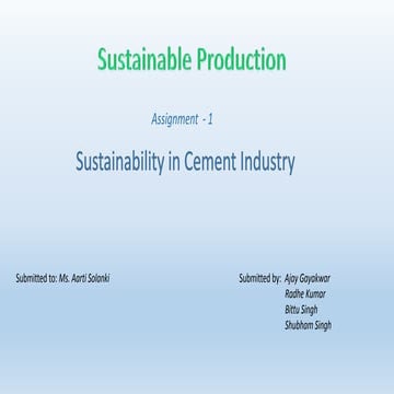 Sustainable Production
