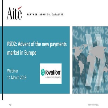PSD2: The Advent of the New Payments Market in Europe