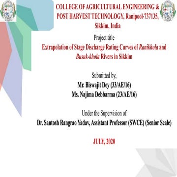 Extrapolation of Stage Discharge Rating Curve