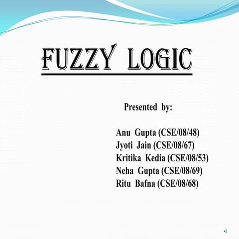 Fuzzy Logic ppt | PPTX | Programming Languages | Computing