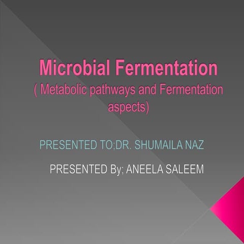  Microbial fermentation By Aneela Saleem