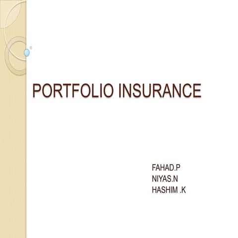 Portfolio insurance