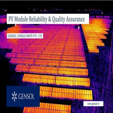 Quality Inspection for Solar Modules - Raw Material, Manufacturing & Lab Test...