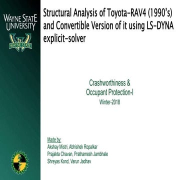 Structural Analysis of Toyota RAV4 and its Convertible version