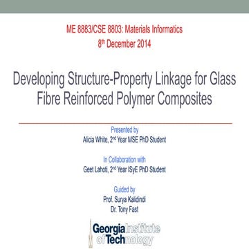 Developing Structure Property Linkages for fiber reinforced polymer composites