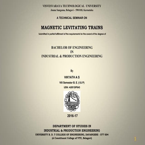Design and implementation of small scale maglev train model | PPTX