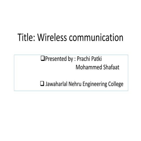 Final ppt wireless