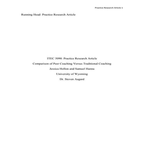 Final Practice Research Critique