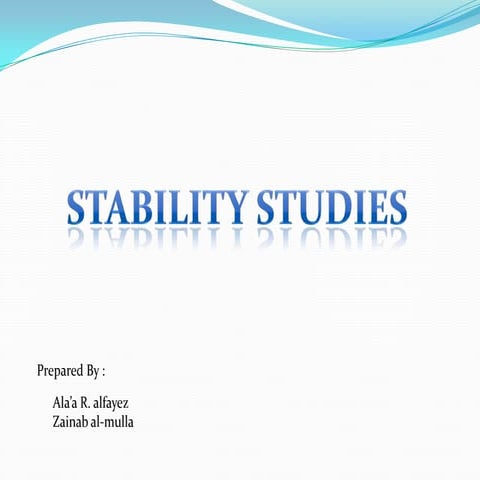 stability tests for pharmaceutical products
