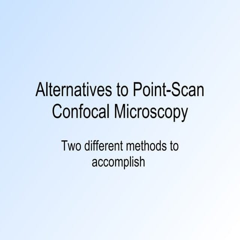 Alternatives to Point-Scan Confocal Microscopy