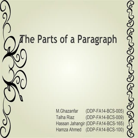 General Parts of Paragraph
