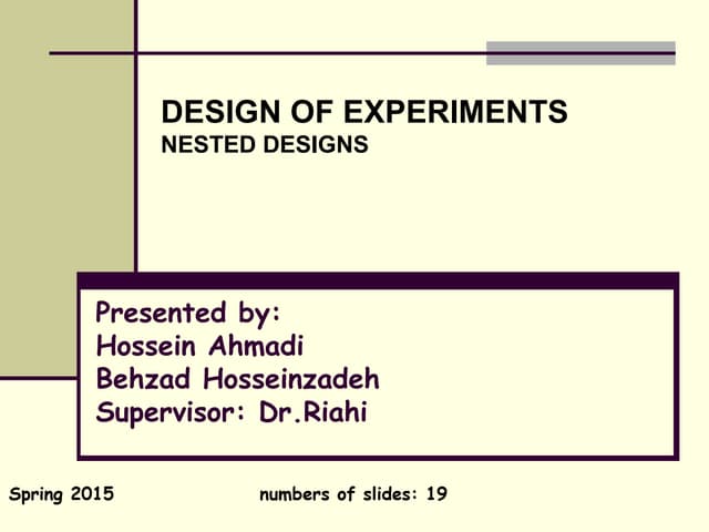 NESTED DESIGNS