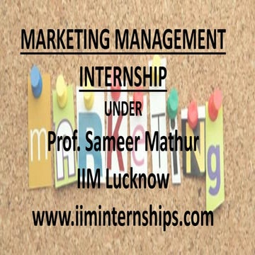 Marketing Internship under Prof. Sameer Mathur