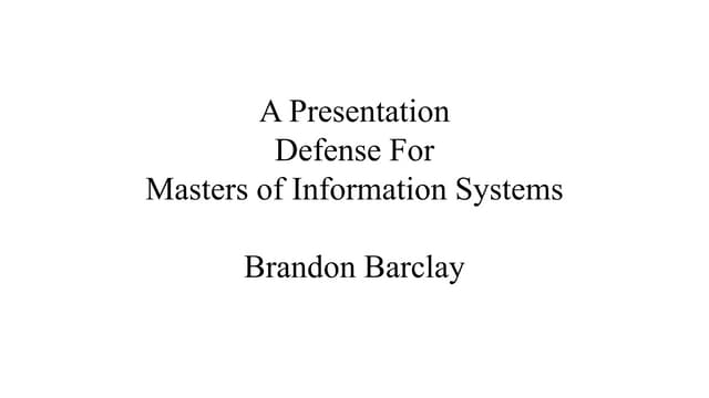Final presentation