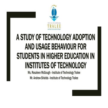 A study of technology adoption and usage behaviour for students in Higher Edu...