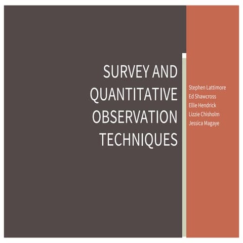 Data Analysis week 8 presentation - Survey and Quantitative Observation ...