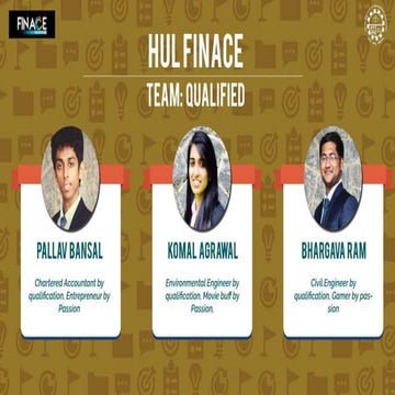 HUL Finace Season 3 2018 Case Competition - National Finalists