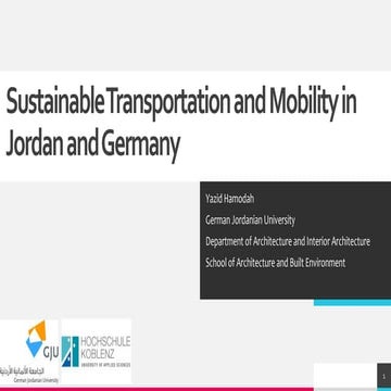 Sustainable Transportation and Mobility in Jordan and Germany