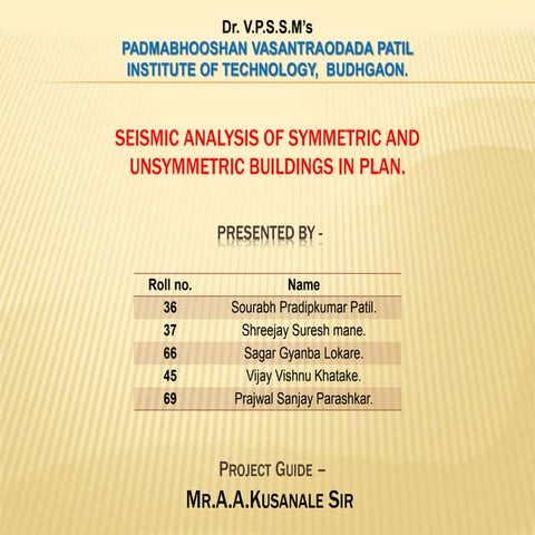seismic analysis of structures presentation