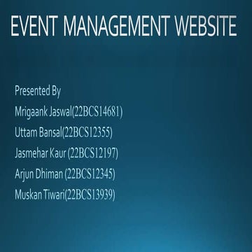 Presentation on Event management website