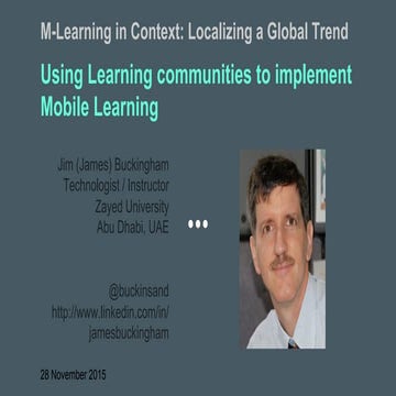 Using Learning communities to implement Mobile Learning