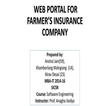 Design of a web portal for farmer's insurance company