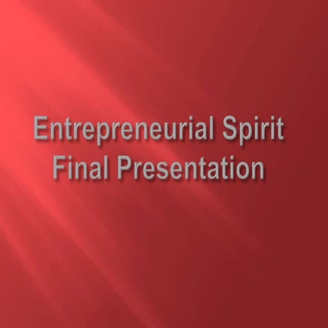 Final presentation in Entrepreneurial Spirit
