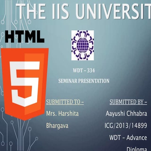 HTML - 5 - Introduction | PPTX