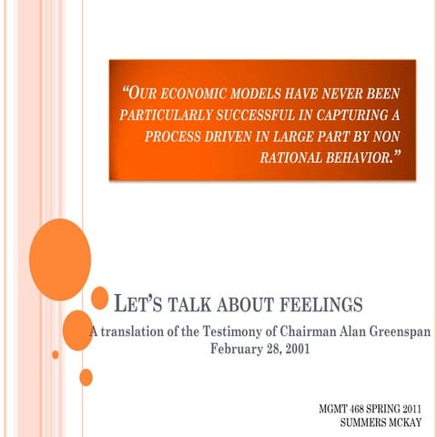 Let's Talk About Feelings & the Economy! Final Presentation for Macro Econ