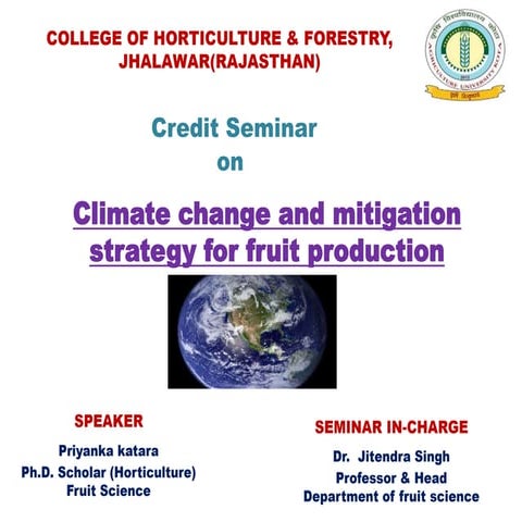 Climate change and mitigation strategy for fruit production