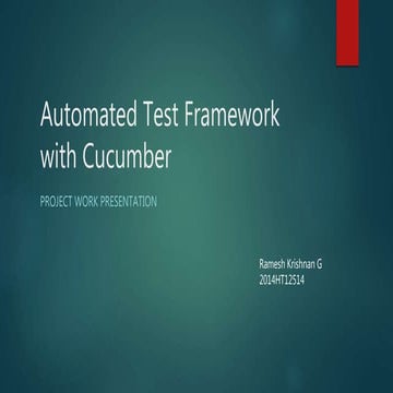 Automated Test Framework with Cucumber | PPTX