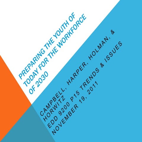 Preparing Youth of Today for the Workforce of 2030