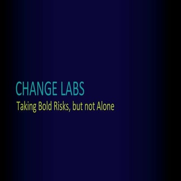 Change Labs: Taking Bold Risks, But not Alone