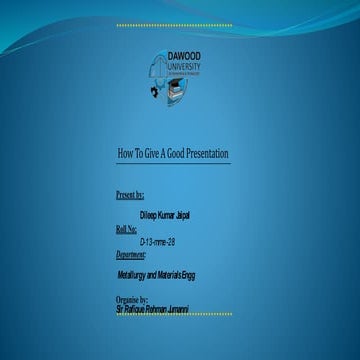 How to give a good presentation