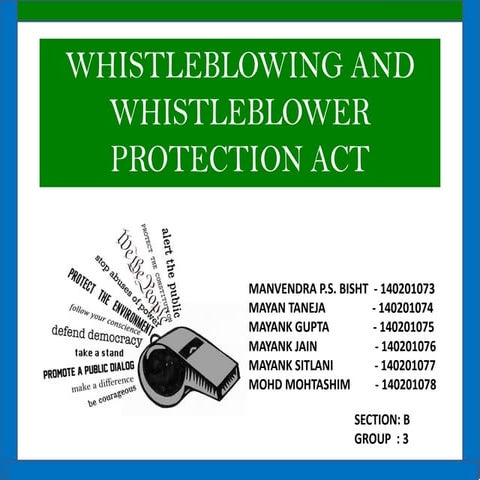 Whistleblowing and Whistleblower Protection Act
