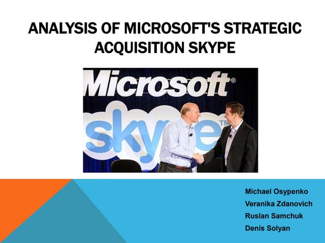 Microsoft and Skype 