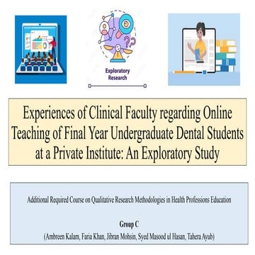 Experiences of Clinical Faculty regarding Online Teaching of Final Year Under...