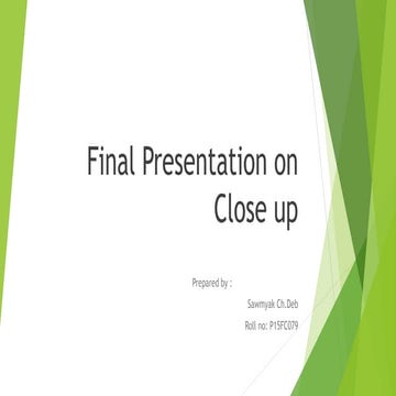 Presentation on Close UP toothpaste 