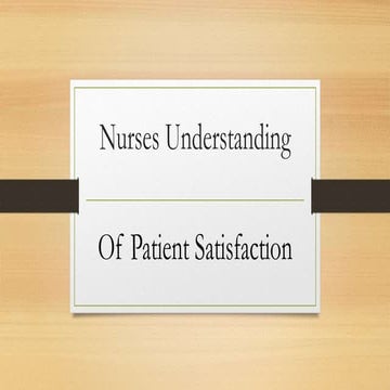 Final presentation patient satisfaction