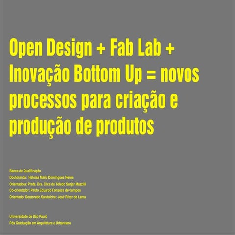workshop - Conheça o Fab Lab: Como criar um Fab Lab | PDF