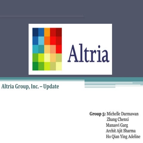 Finance Presentation on Altria Group | PDF