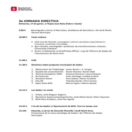 Barcelona City Council Board Meeting: Technology & Digital Innovation Plan