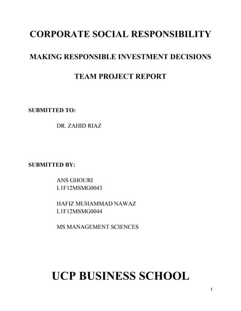 CSR FINAL PROJECT ABOUT CSR PRACTICES OF DIFFERENT COMAPNIES