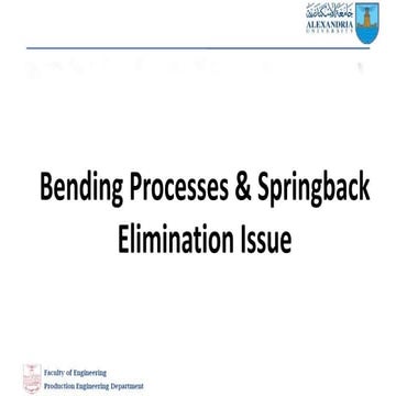 bending processes and springback
