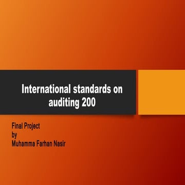 International Staandards on Auditing 200