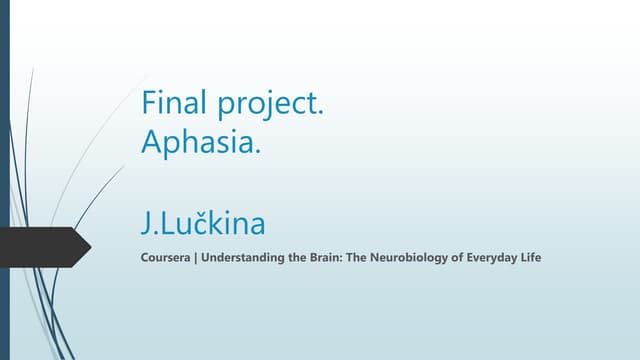 Final project. Aphasia. 