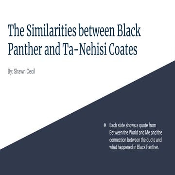 The Similarities between Black Panther and Ta-Nehisi Coates