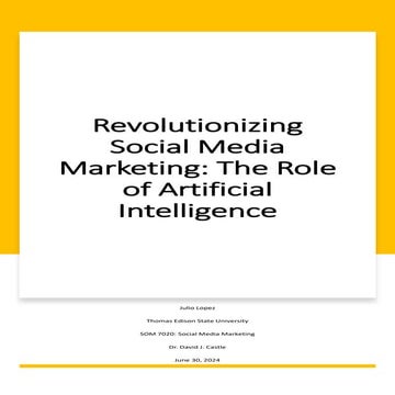Revolutionizing Social Media Marketing: The Role of Artificial Intelligence