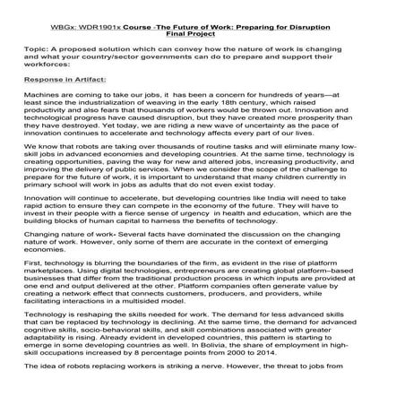 Changing nature of work: Course Future of Work
